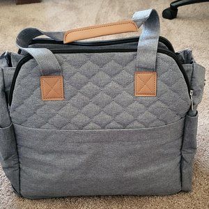 Diaper Bag Tote Purse Satchel Diaper Messenger for Mom and Girls, Grey